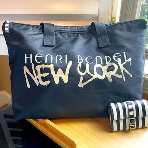 Henri Bendel Grafitti Logo tote and NWT classic striped wallet-selling as set